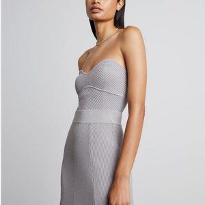 Who What Wear Collection Cassandra Herringbone Bustier in Grey